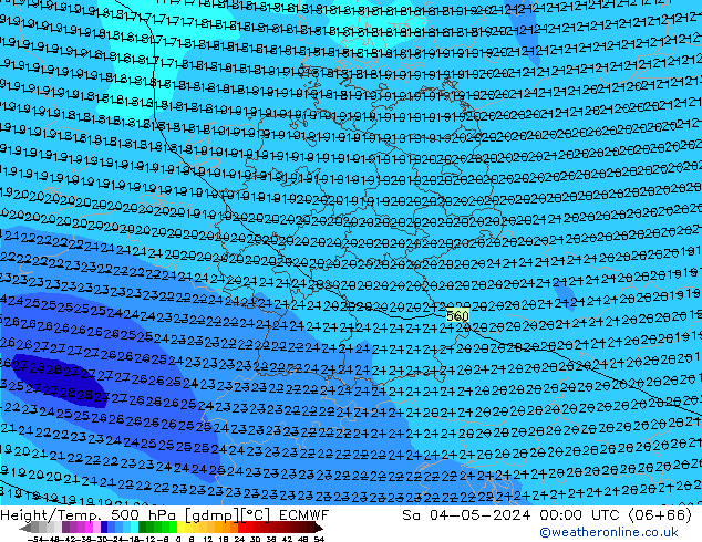 Z500/Rain (+SLP)/Z850 ECMWF Sa 04.05.2024 00 UTC