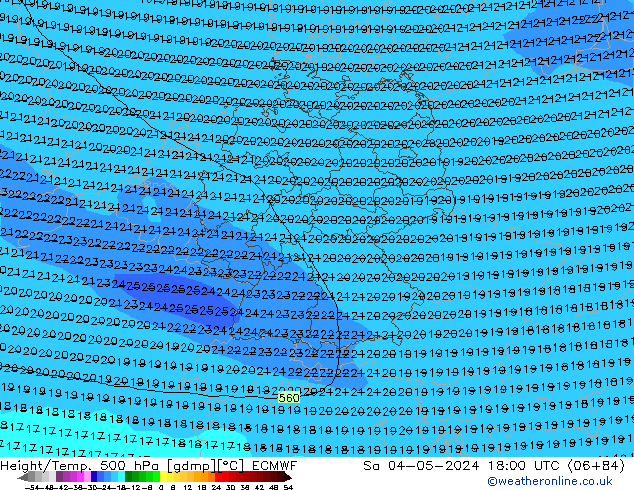 Z500/Rain (+SLP)/Z850 ECMWF sáb 04.05.2024 18 UTC