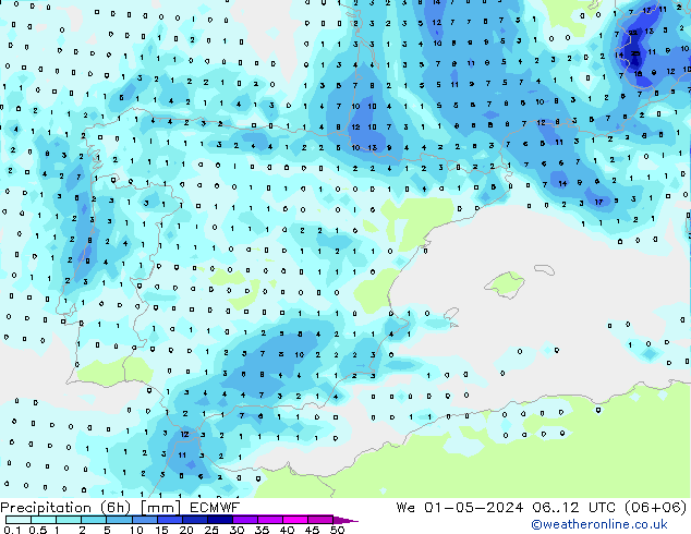 Z500/Rain (+SLP)/Z850 ECMWF St 01.05.2024 12 UTC