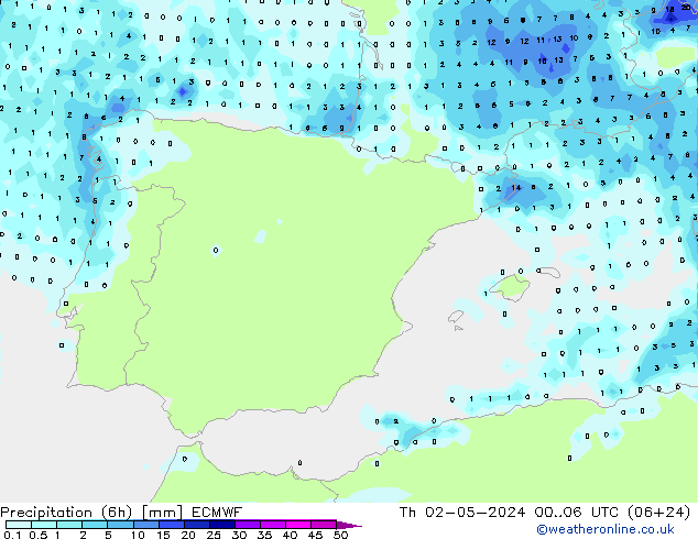 Z500/Rain (+SLP)/Z850 ECMWF Čt 02.05.2024 06 UTC