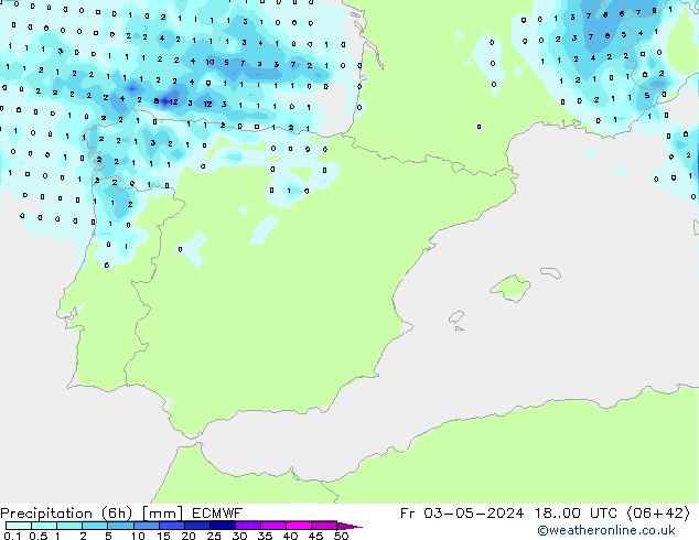 Z500/Yağmur (+YB)/Z850 ECMWF Cu 03.05.2024 00 UTC