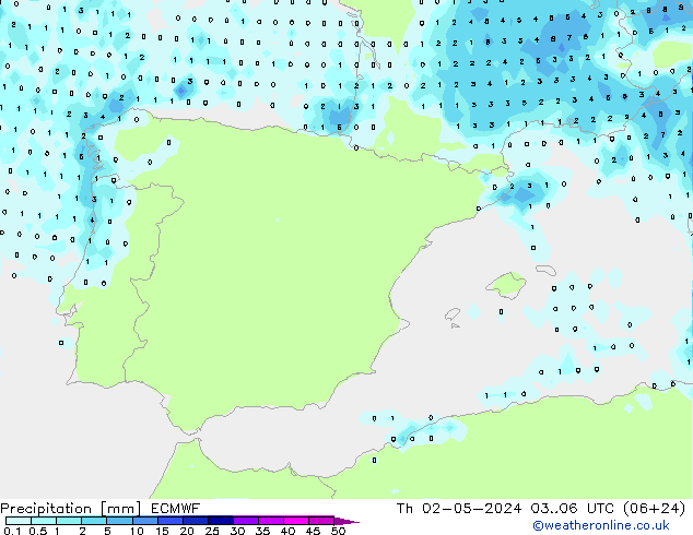 precipitação ECMWF Qui 02.05.2024 06 UTC