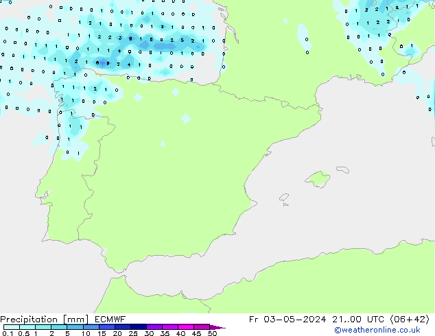 Precipitation ECMWF Fr 03.05.2024 00 UTC