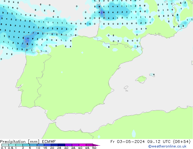 Precipitation ECMWF Fr 03.05.2024 12 UTC