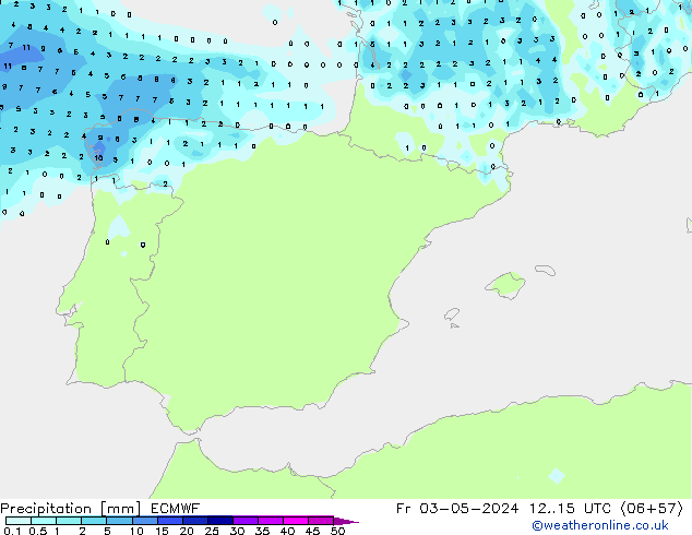 Precipitation ECMWF Fr 03.05.2024 15 UTC
