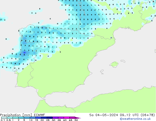 осадки ECMWF сб 04.05.2024 12 UTC