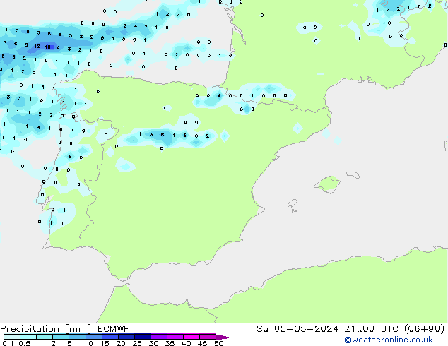 Precipitation ECMWF Su 05.05.2024 00 UTC