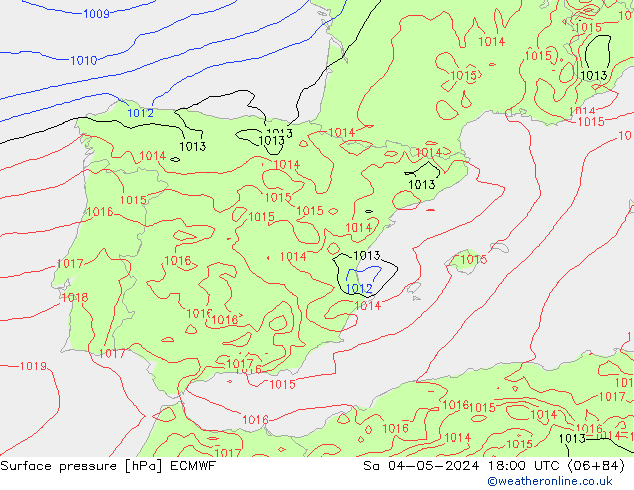 приземное давление ECMWF сб 04.05.2024 18 UTC