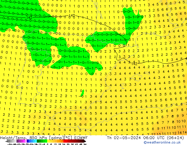 Z500/Rain (+SLP)/Z850 ECMWF Qui 02.05.2024 06 UTC