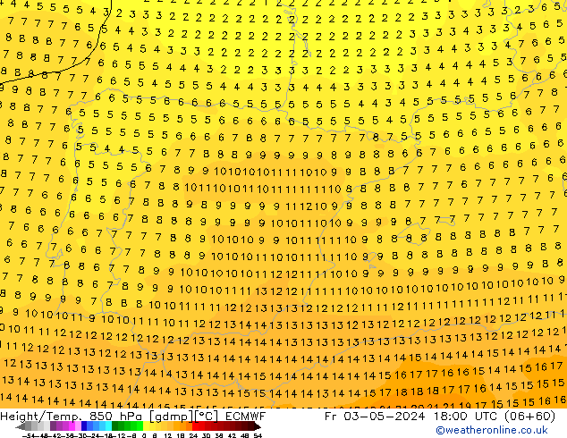 Z500/Rain (+SLP)/Z850 ECMWF Pá 03.05.2024 18 UTC