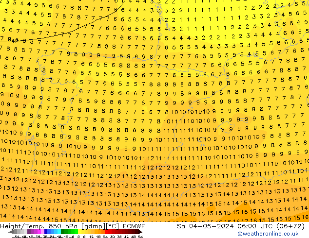 Z500/Rain (+SLP)/Z850 ECMWF Sa 04.05.2024 06 UTC