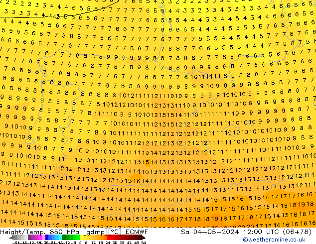 Z500/Rain (+SLP)/Z850 ECMWF сб 04.05.2024 12 UTC