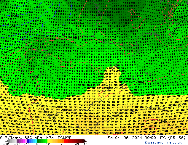 SLP/Temp. 850 hPa ECMWF Sa 04.05.2024 00 UTC