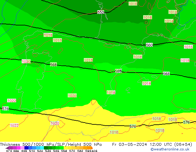 Thck 500-1000hPa ECMWF  03.05.2024 12 UTC