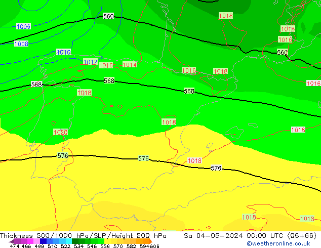 500-1000 hPa Kalınlığı ECMWF Cts 04.05.2024 00 UTC