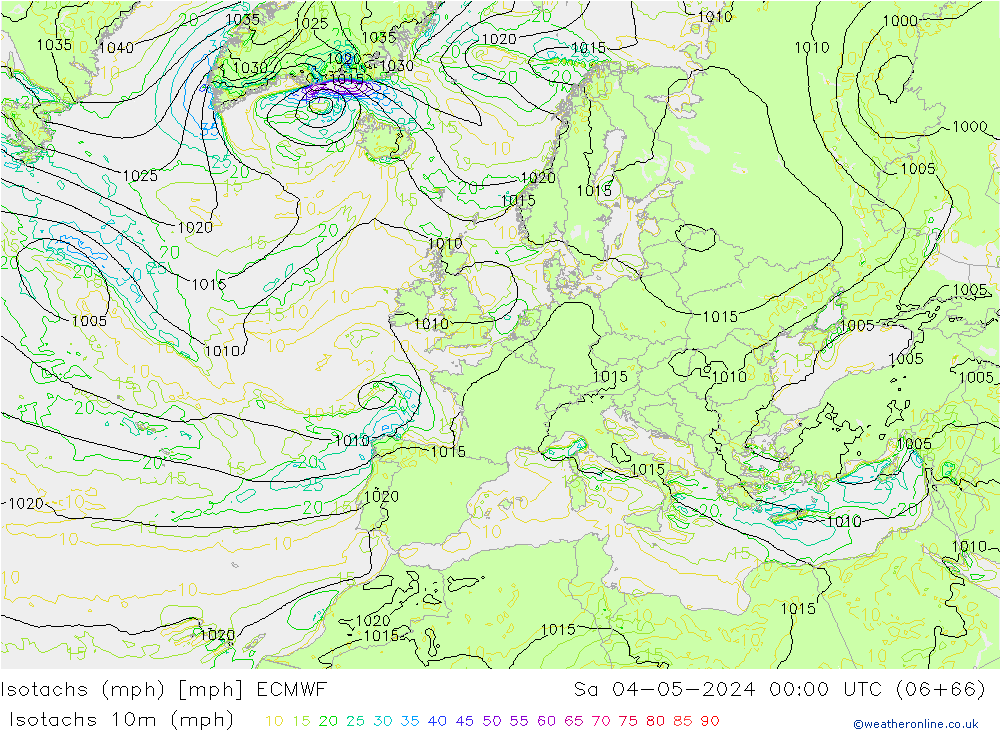 Isotachs (mph) ECMWF Sa 04.05.2024 00 UTC