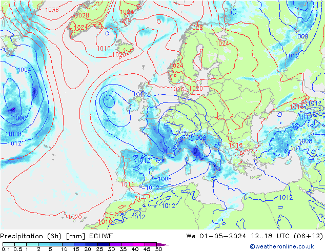 Z500/Rain (+SLP)/Z850 ECMWF ср 01.05.2024 18 UTC