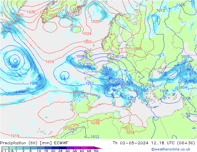 Z500/Rain (+SLP)/Z850 ECMWF Do 02.05.2024 18 UTC