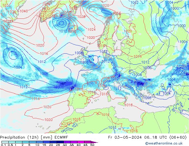 Precipitazione (12h) ECMWF ven 03.05.2024 18 UTC