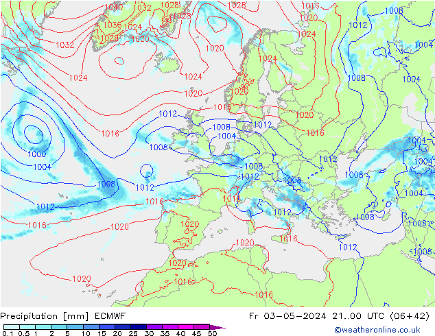 осадки ECMWF пт 03.05.2024 00 UTC