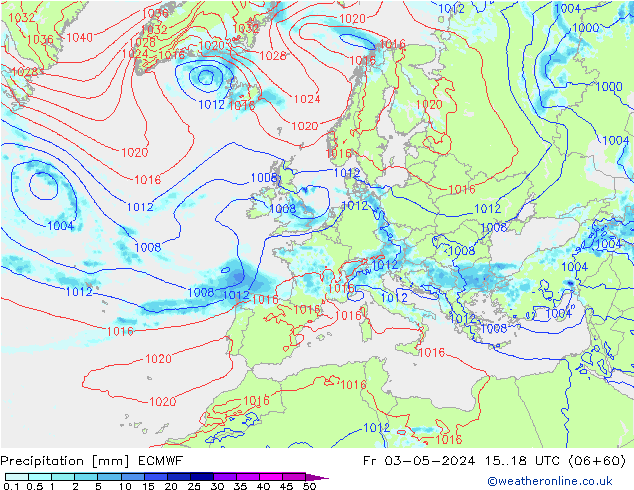 Precipitation ECMWF Fr 03.05.2024 18 UTC