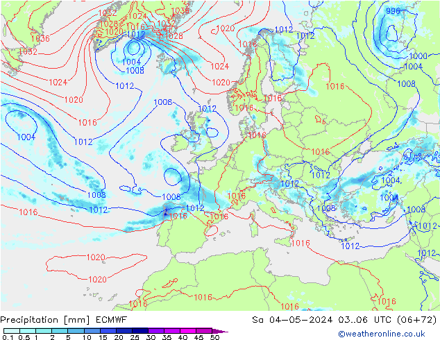 Niederschlag ECMWF Sa 04.05.2024 06 UTC