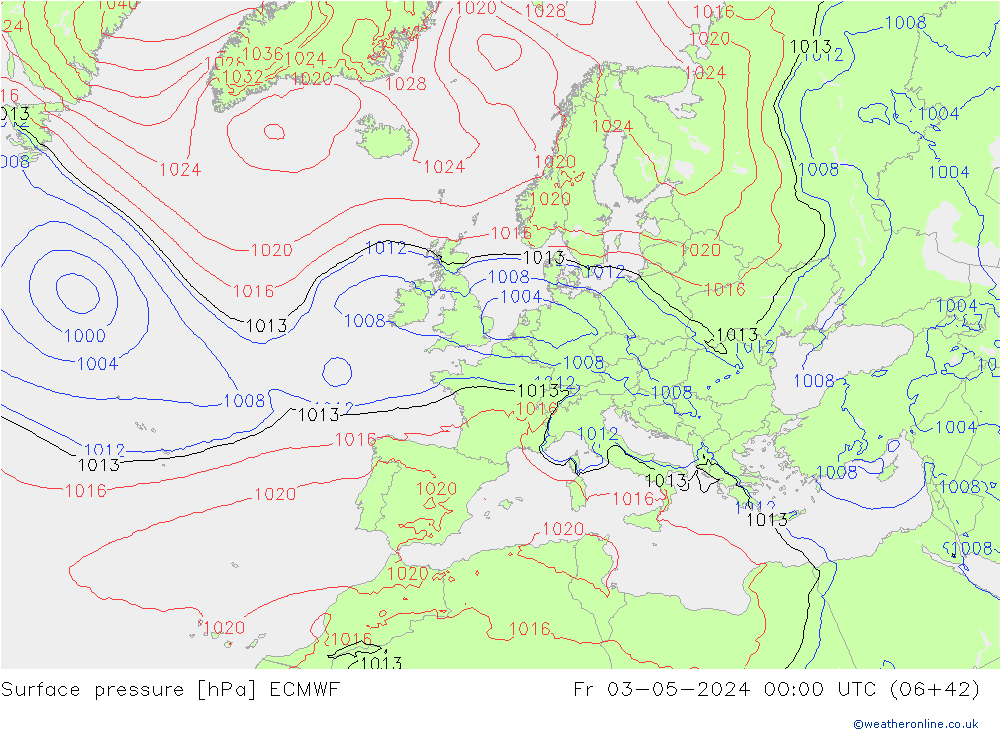 Bodendruck ECMWF Fr 03.05.2024 00 UTC