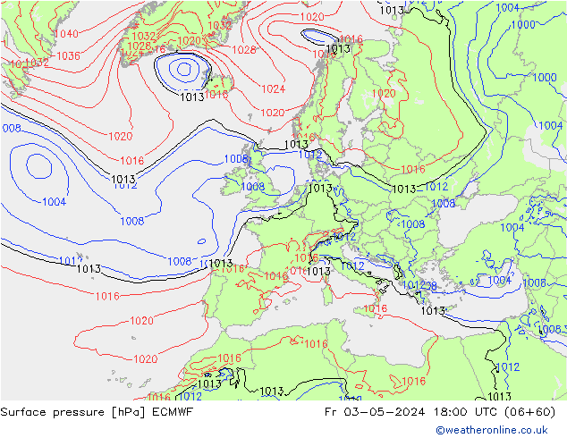 Surface pressure ECMWF Fr 03.05.2024 18 UTC