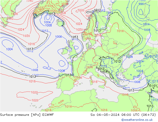 pression de l'air ECMWF sam 04.05.2024 06 UTC