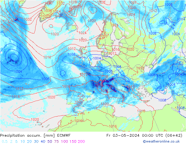 Nied. akkumuliert ECMWF Fr 03.05.2024 00 UTC