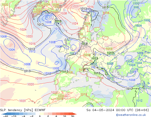 SLP tendency ECMWF Sa 04.05.2024 00 UTC