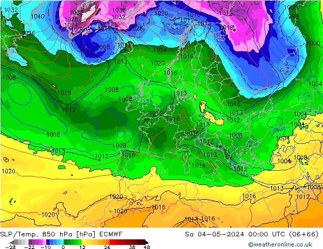 850 hPa Yer Bas./Sıc ECMWF Cts 04.05.2024 00 UTC