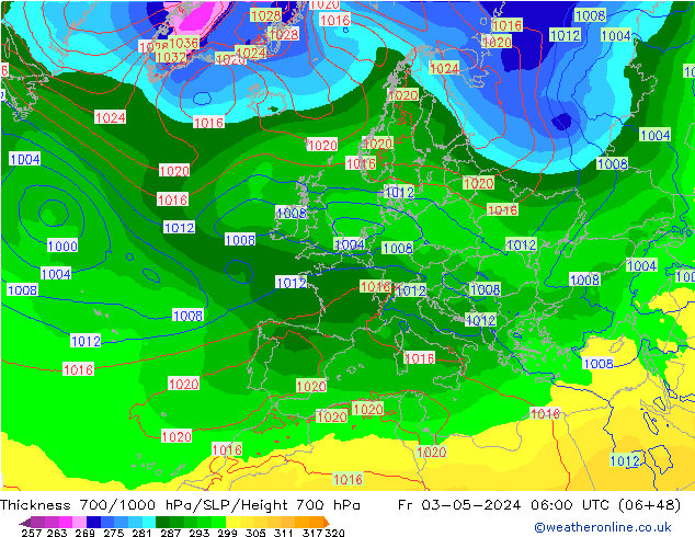 Thck 700-1000 hPa ECMWF Fr 03.05.2024 06 UTC