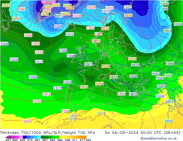 Thck 700-1000 hPa ECMWF Sa 04.05.2024 00 UTC