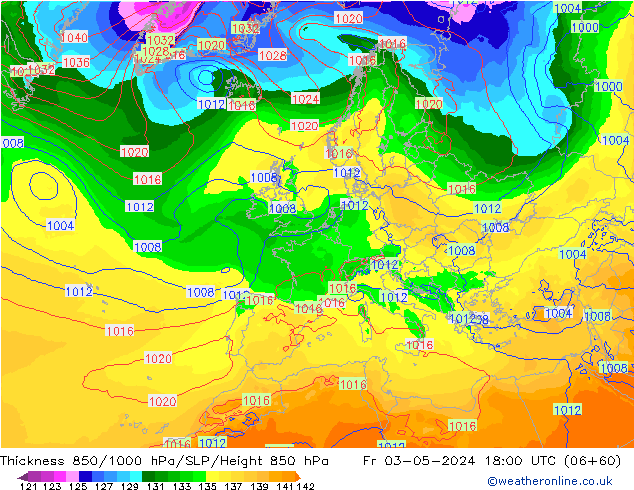 Thck 850-1000 hPa ECMWF Fr 03.05.2024 18 UTC