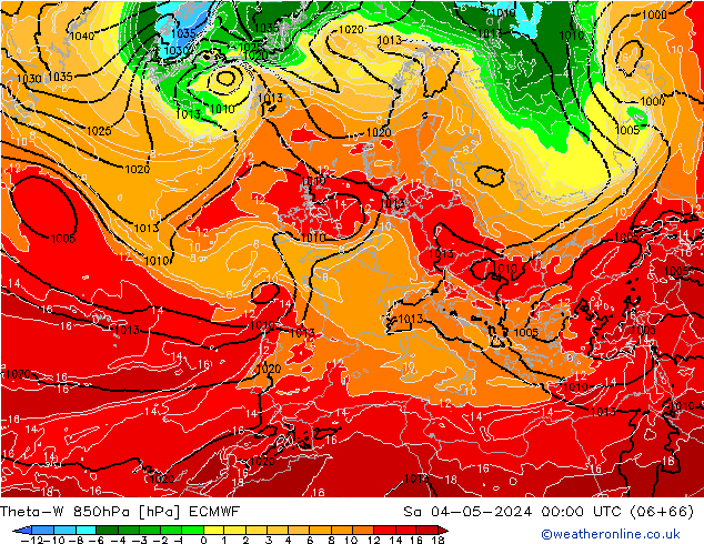 Theta-W 850hPa ECMWF Cts 04.05.2024 00 UTC