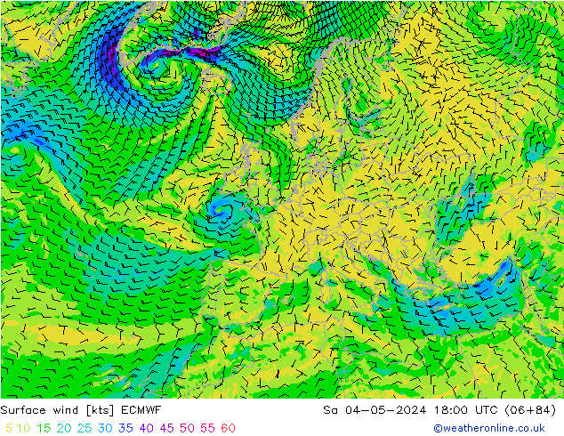 Bodenwind ECMWF Sa 04.05.2024 18 UTC