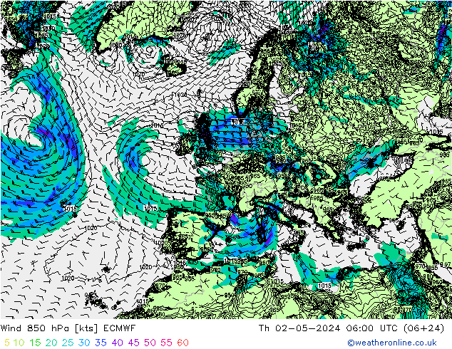 Wind 850 hPa ECMWF Do 02.05.2024 06 UTC