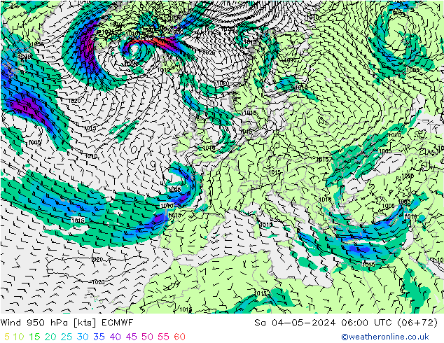 Wind 950 hPa ECMWF Sa 04.05.2024 06 UTC