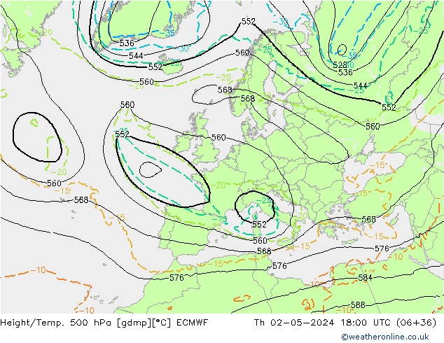 Z500/Rain (+SLP)/Z850 ECMWF чт 02.05.2024 18 UTC