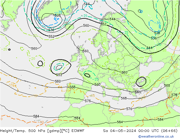 Z500/Rain (+SLP)/Z850 ECMWF Sa 04.05.2024 00 UTC