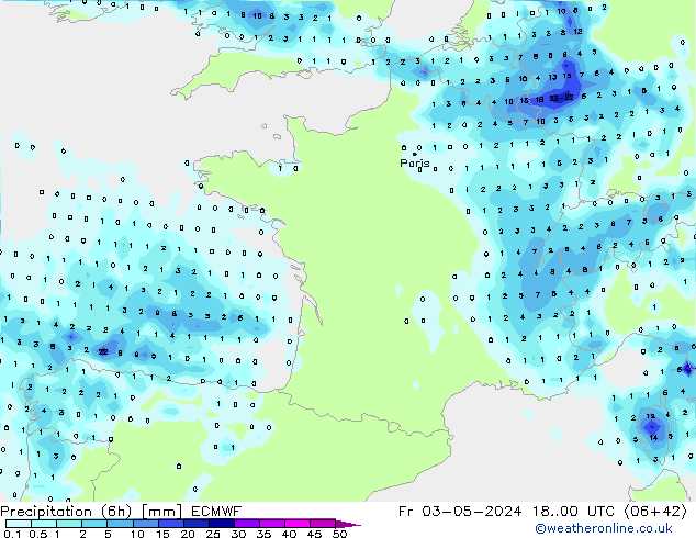 Z500/Rain (+SLP)/Z850 ECMWF vie 03.05.2024 00 UTC