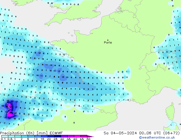 Z500/Yağmur (+YB)/Z850 ECMWF Cts 04.05.2024 06 UTC