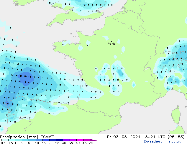Precipitación ECMWF vie 03.05.2024 21 UTC