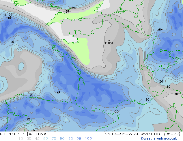 RH 700 hPa ECMWF Sa 04.05.2024 06 UTC