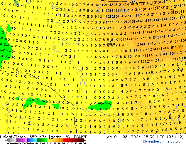 Z500/Rain (+SLP)/Z850 ECMWF We 01.05.2024 18 UTC