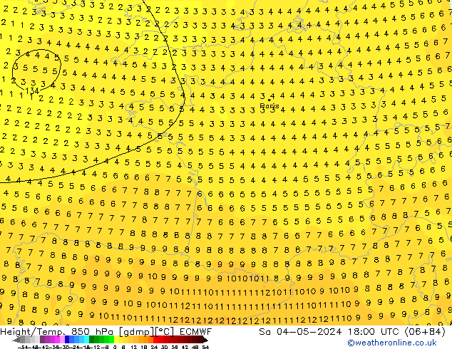 Z500/Rain (+SLP)/Z850 ECMWF сб 04.05.2024 18 UTC