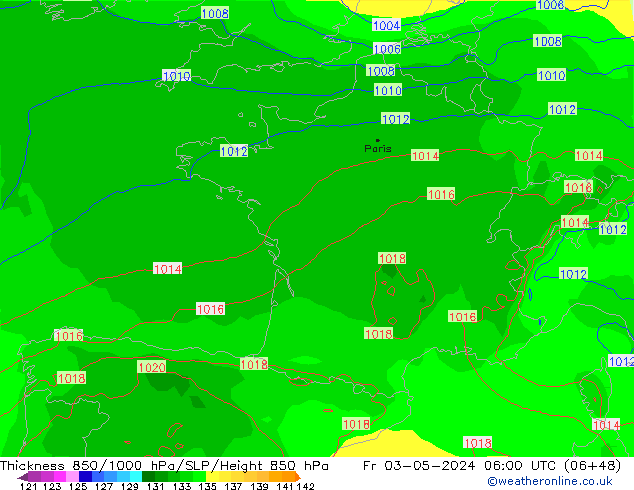 Thck 850-1000 hPa ECMWF Fr 03.05.2024 06 UTC