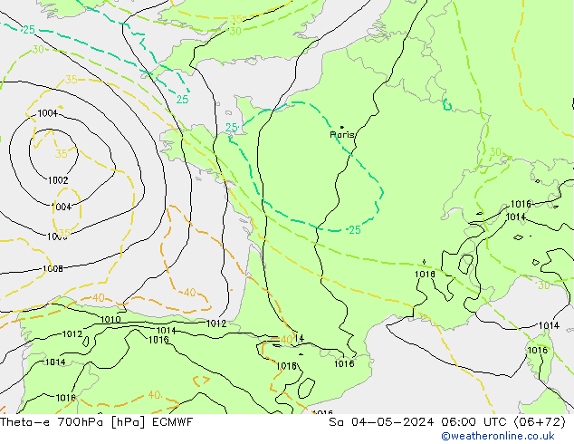 Theta-e 700hPa ECMWF So 04.05.2024 06 UTC