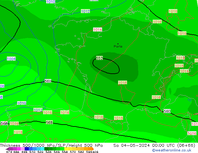 Thck 500-1000hPa ECMWF Sa 04.05.2024 00 UTC